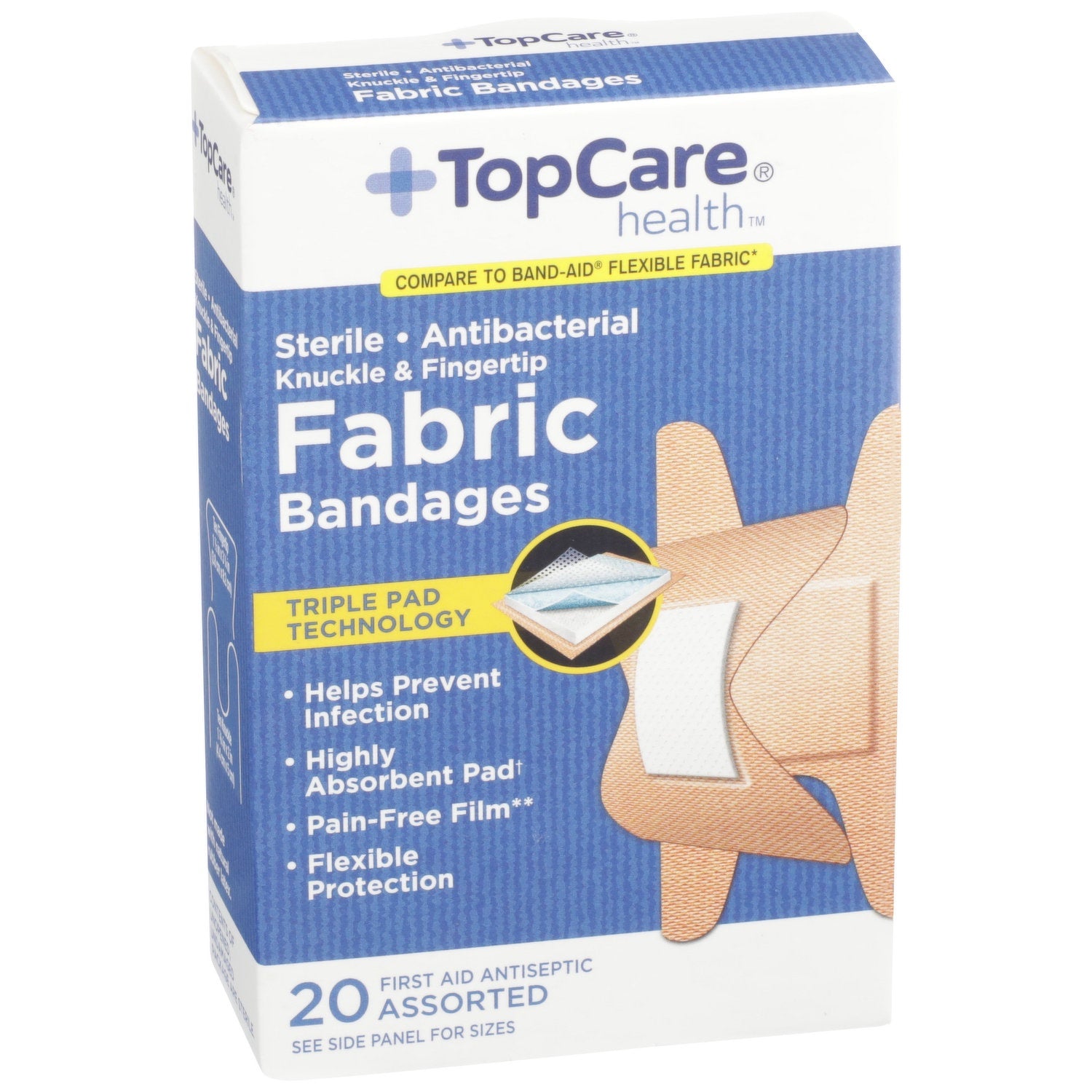 Top Care Knuckle & Finger Bandaid 20ct