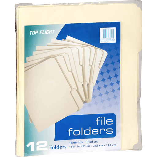 Top Flight File Folders 12 ct