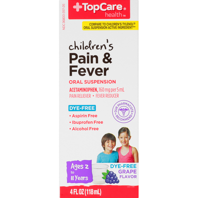 Topcare Children's Non Aspirin Pain & Fever Grape Oral Suspension 4oz