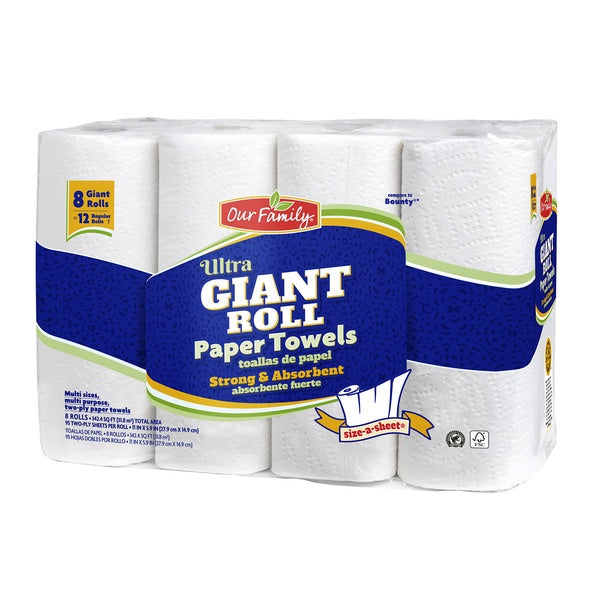 Our Family Ultra Giant Paper Towels 8ct