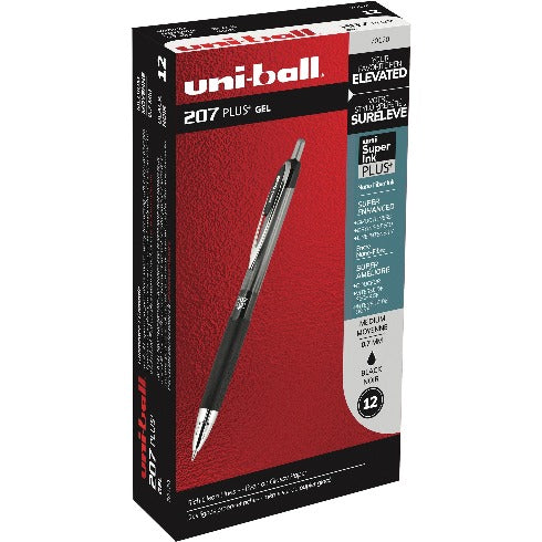 Uni-Ball 207 Gel Pen Black 12 pack