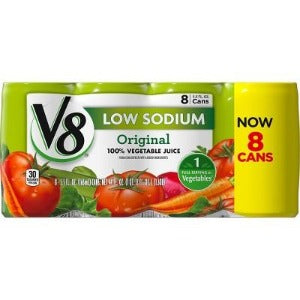 V8 Low Sodium Original 100% Vegetable Juice 8pk