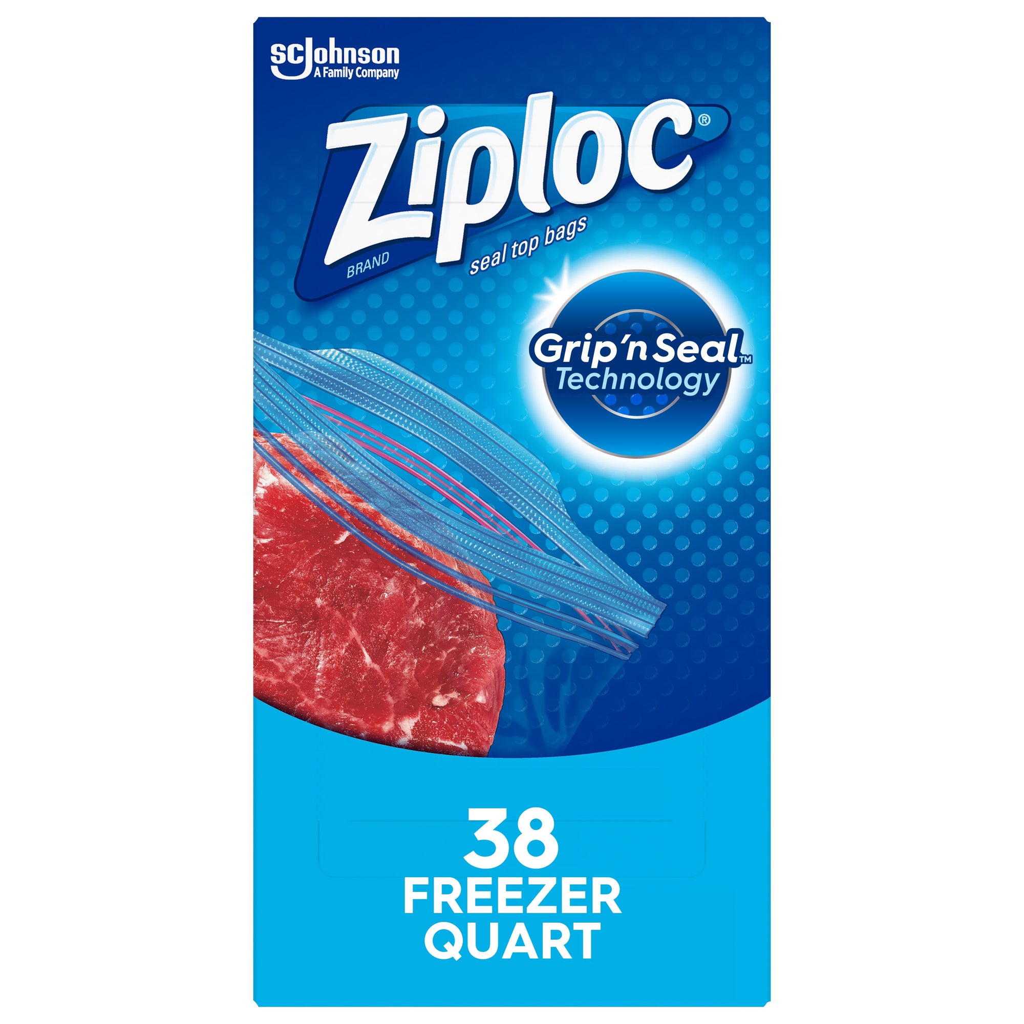 Ziploc Freezer Bags Quart Size 38ct