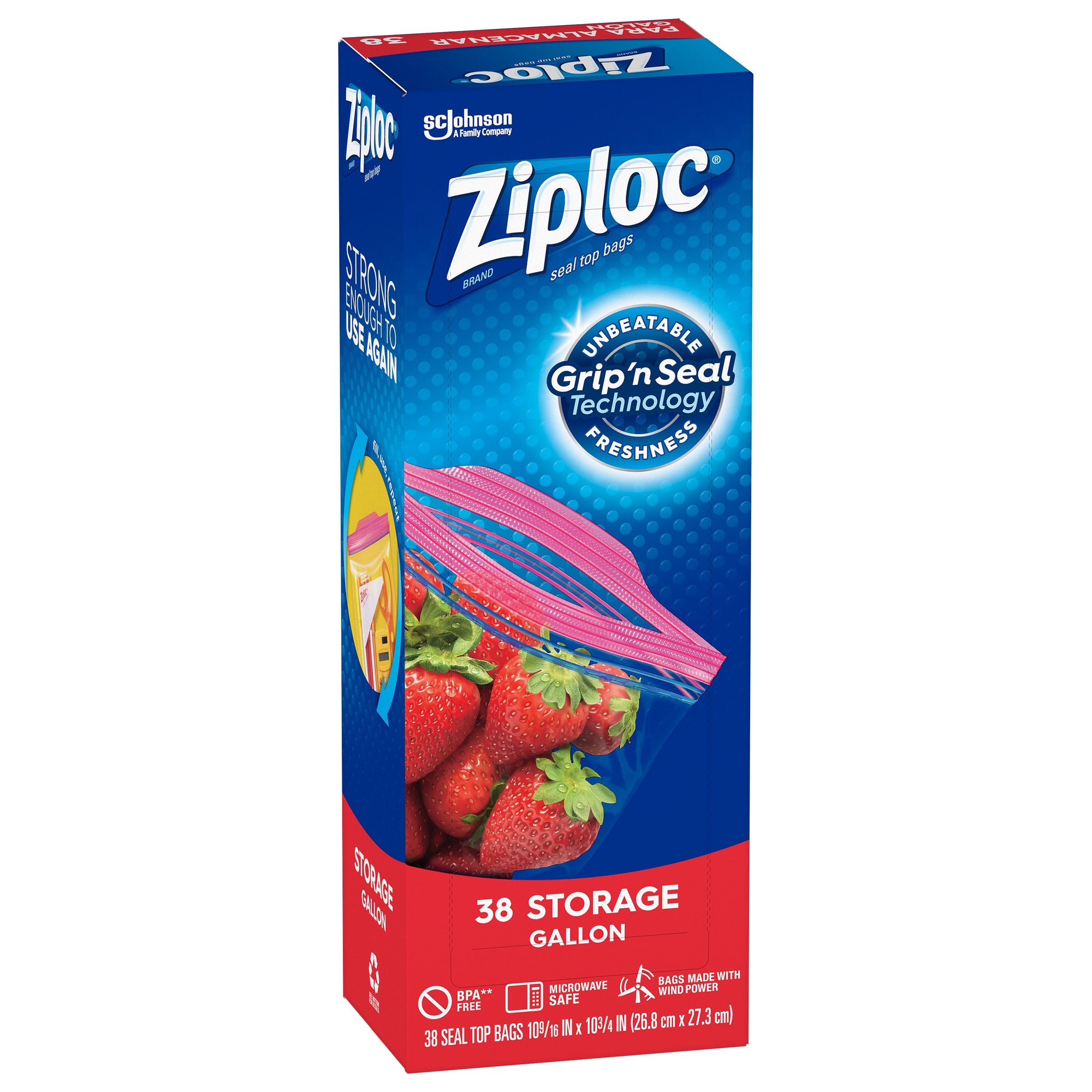Ziploc Storage Bags Gallon Size 38ct