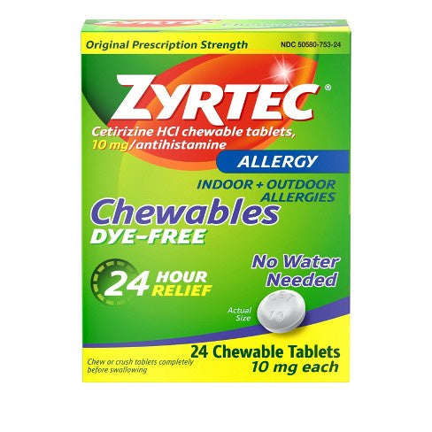 Zyrtec Chewable Allergy Tablets 24ct