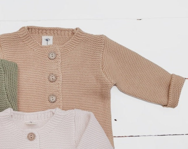 Olive & Cradle Knit Cardigan Fawn 12-18m