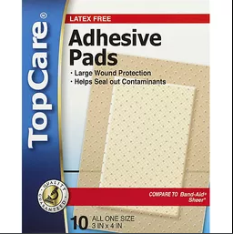 Top Care 3x4 Adhesive Pad Bandage 10ct