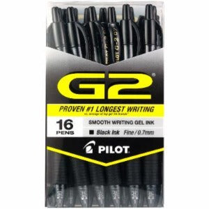 Gel Ink Pens-G2 Black Ink 16ct. - Pilot Fine