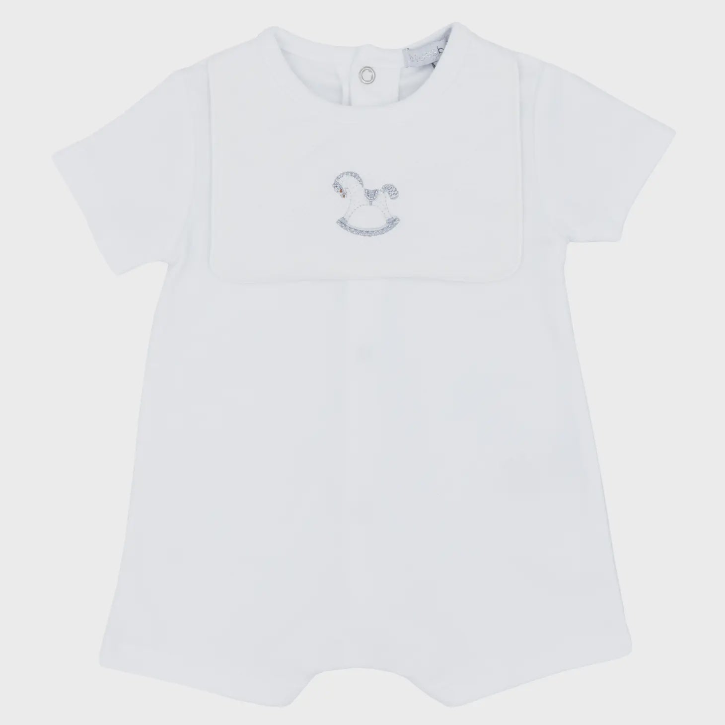 bluesbaby Interlock Rocking Horse Romper White