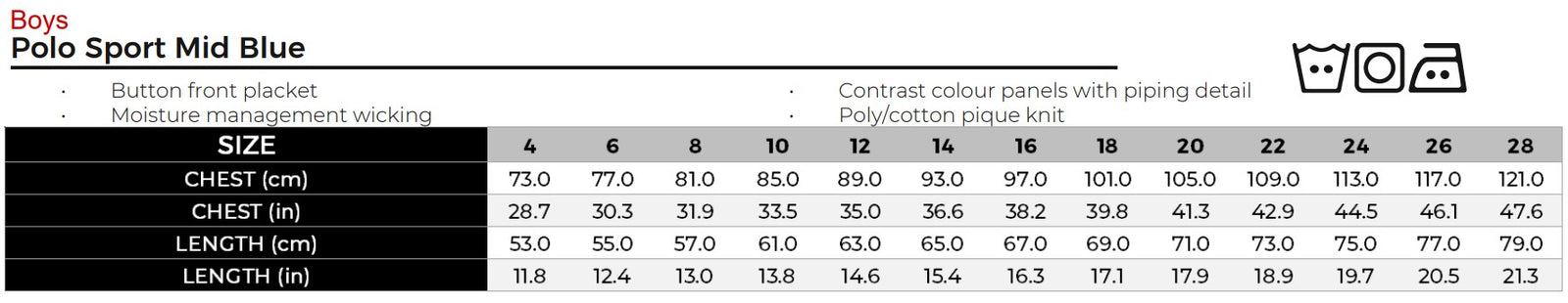 Uniforms - Polo Sport Mid Blue