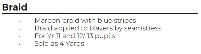 Uniforms - Blazer Braid Roll /m