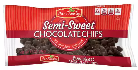 Our Family Baking Chips Semi Sweet Chocolate 12 oz