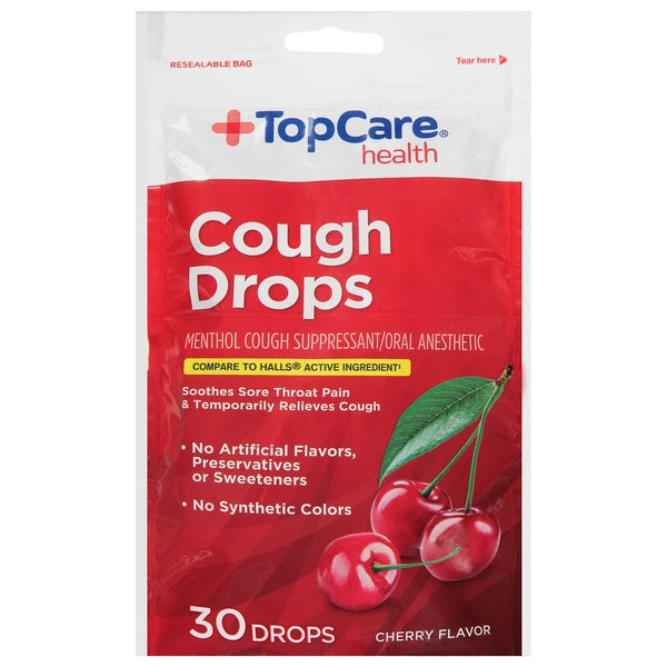Top Care Cough Drops Cherry 30ct