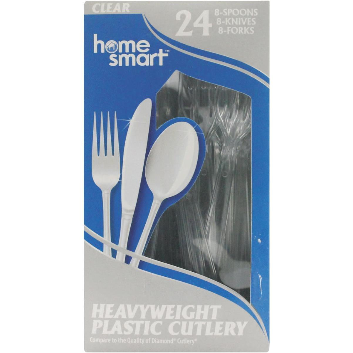 Home Smart Plastic Cutlery Combo 24 ct