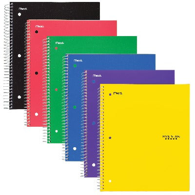 5 Star College Ruled 5 Subject Notebook