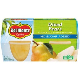 Del Monte Diced Pears No Sugar 4 Cups