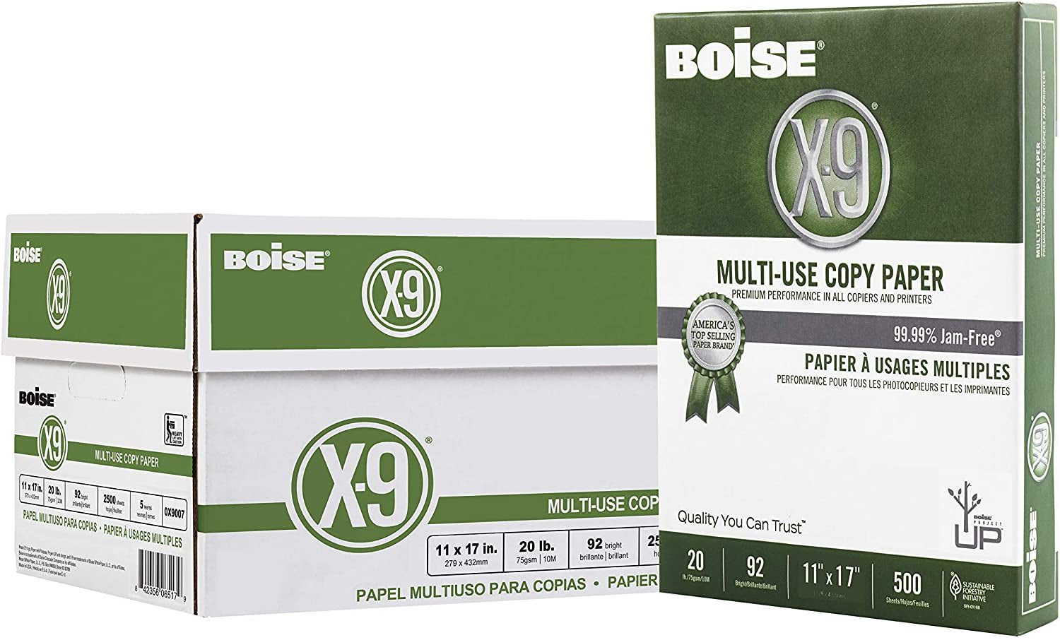 Boise  11" x 17" Copy Paper 2500 sheets White 20lb.