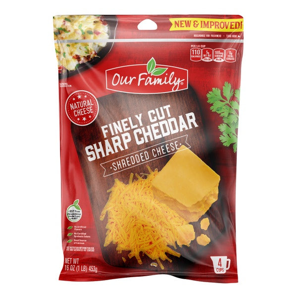 Our Family Cheese Shredded Sharp Fancy Cheddar 16oz