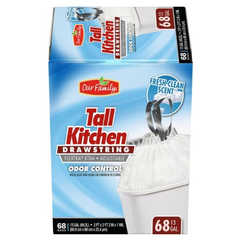 Our Family Tall Kitchen Garbage Bags Fresh Scent 68ct