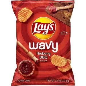 Lays Wavy Hickory BBQ Chips 7.5oz