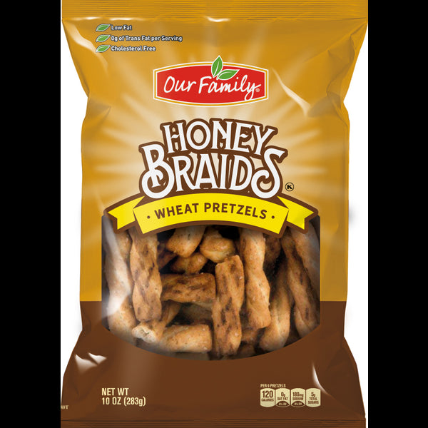 Our Family Honey Braids Wheat Pretzels 10 oz