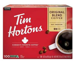 Tim Hortons Original Blend Coffee K Cups 100pk