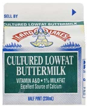 Land O Lakes Lowfat Cultured Buttermilk 1/2 pint