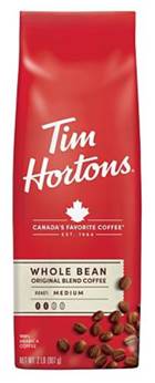 Tim Hortons Whole Bean Coffee Medium Roast 2lbs