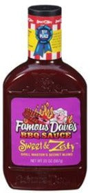 Famous Dave's BBQ Sauce Sweet & Zesty 20oz