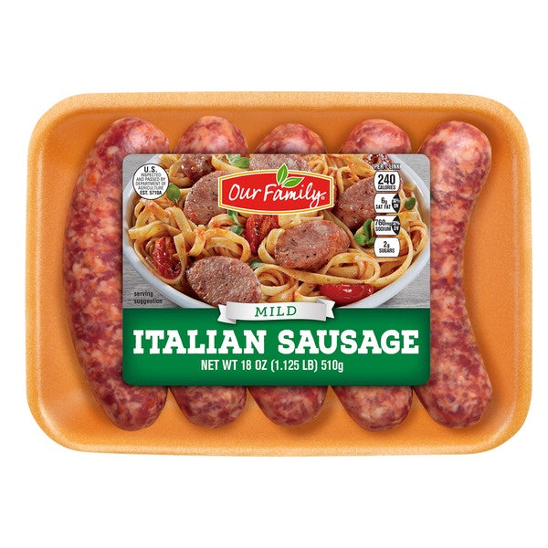 Our Family Mild Italian Sausage 18oz