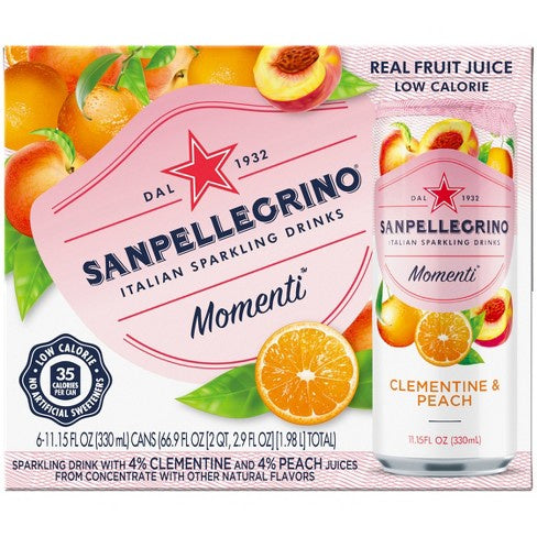 Sanpellegrino Sparkling Drink Clementine & Peach 6 cans