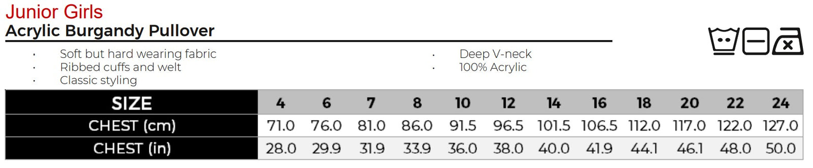 Uniforms - Acrylic Burgandy Pullover