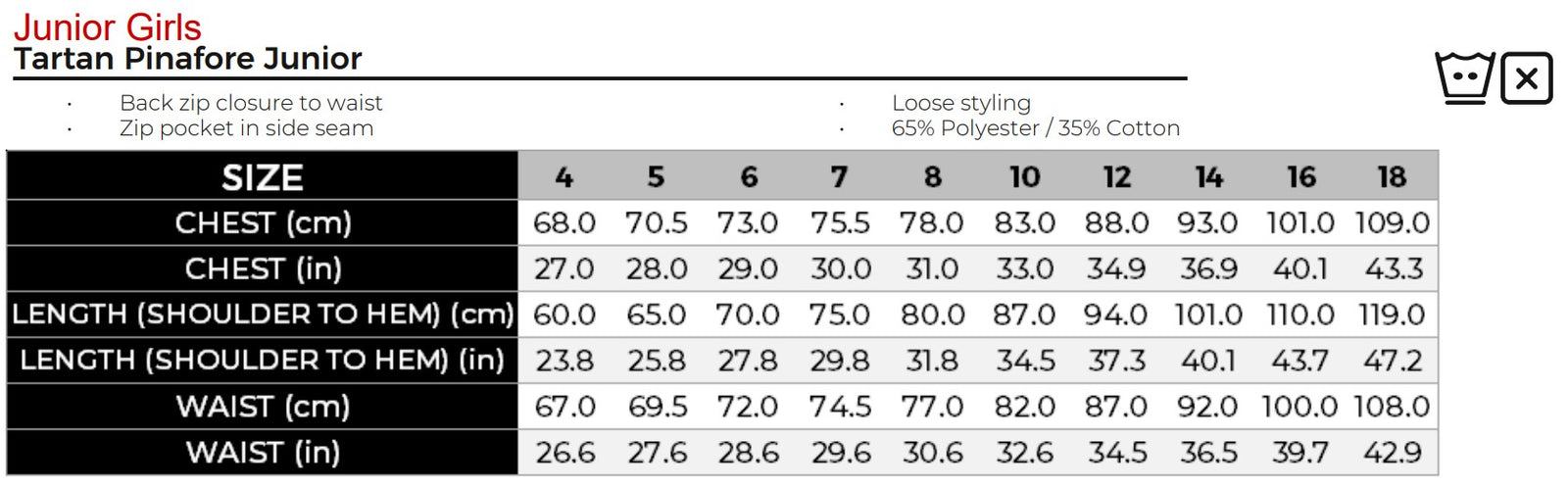 Uniforms - Pinafore Tartan Junior