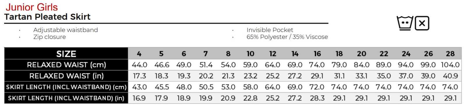 Uniforms - Pleated Skirt Tartan Junior