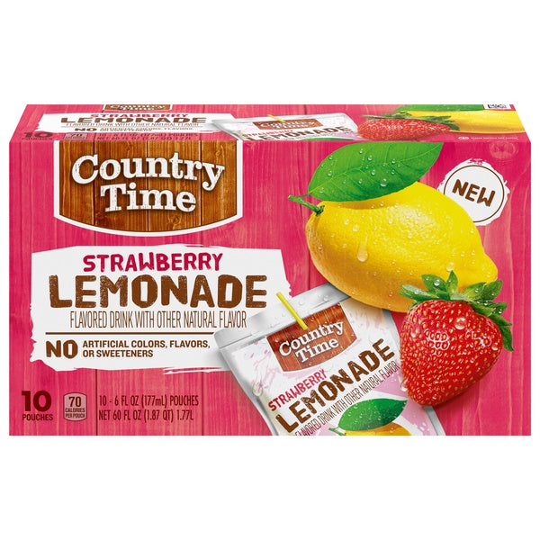 Country Time Strawberry Lemonade Pouches 10ct