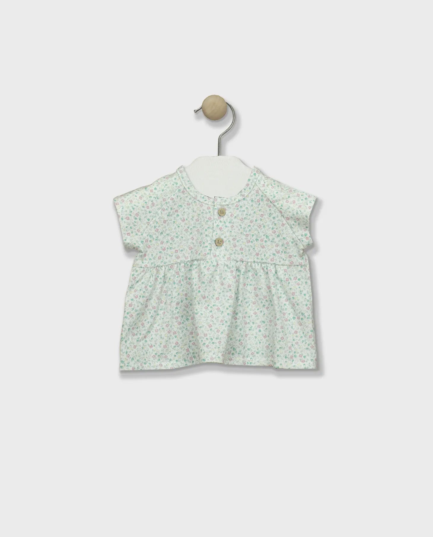 Babidu Baby Girls Short-sleeve shirt Liberty Print Green 12m
