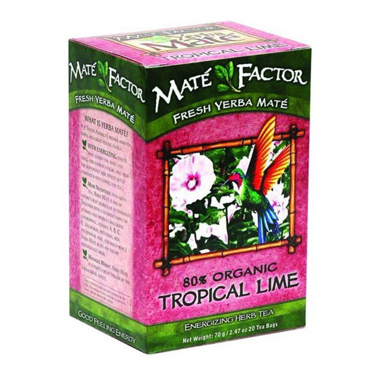 Yerba Mate Hibiscus Lime Energizing Tea 20ct