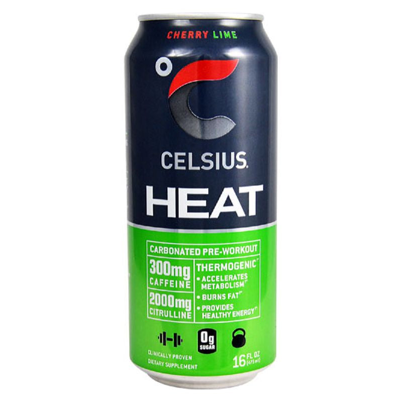 Celsius Heat Energy Drink Cherry Lime 16oz