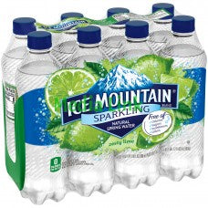 Ice Mountain Lime Sparkling Water 8pk