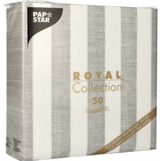 Papstar Royal Collection Napkins Lines - Grey