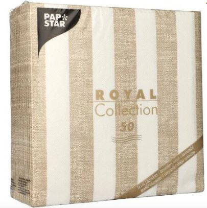 Papstar Royal Collection Napkins Lines - Sand