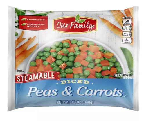 Our Family Diced Peas & Carrots Steamable 12oz