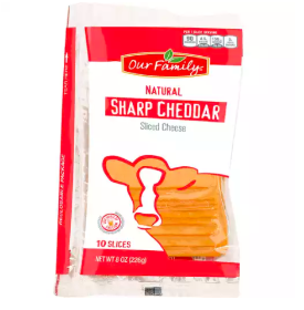 Our Family Cheese Sliced Sharp Cheddar  8oz