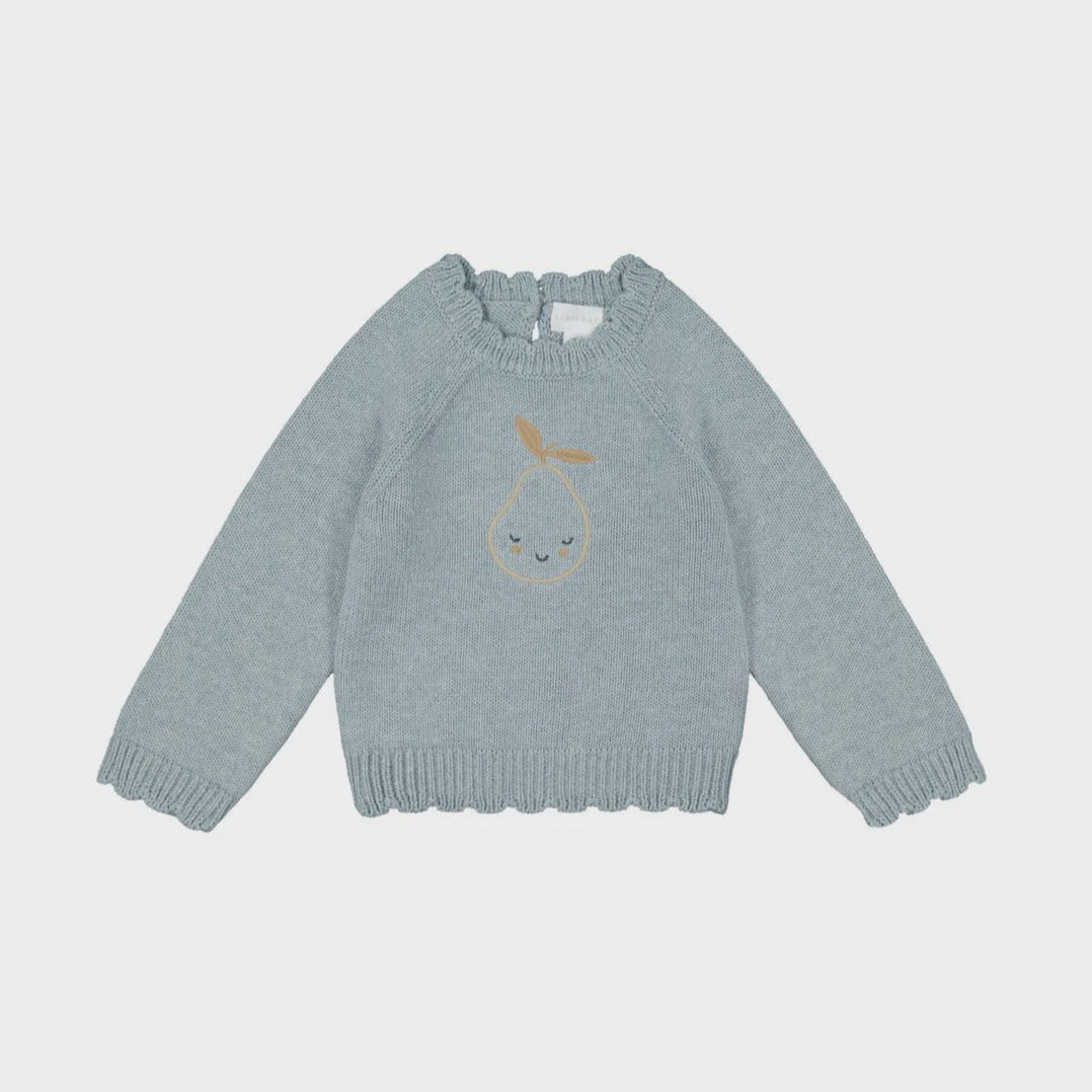 Pear Scalloped Sweater Soft Lake Marle 1YR