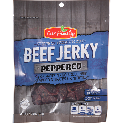 Our Family Peppered Beef Jerky 3.25oz