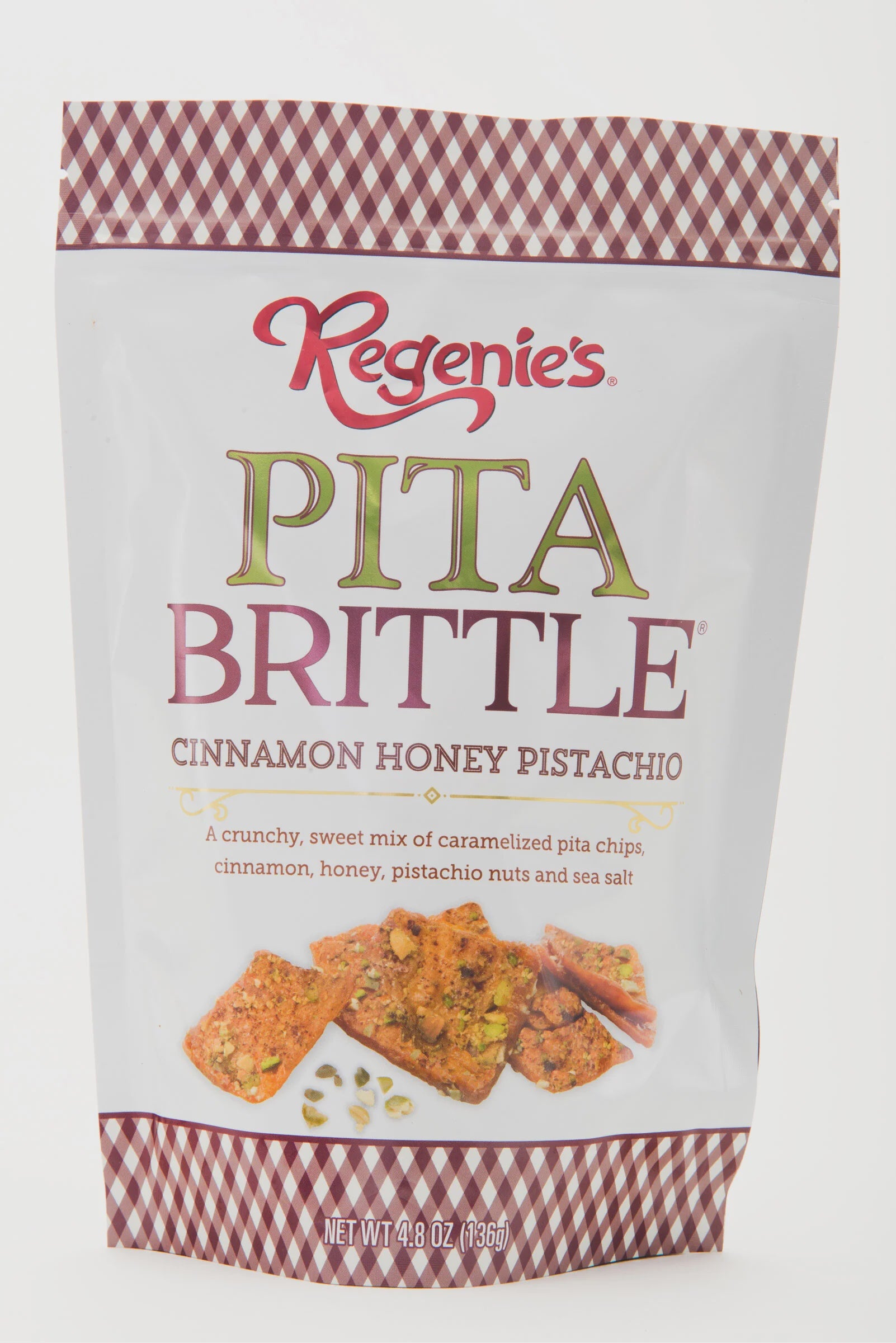Regenie's Pita Brittle Cinnamon Honey Pistachio 4.8 oz.