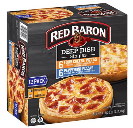 Red Baron Deep Dish Singles 6 cheese 6 pepperoni
