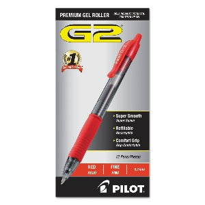 Gel Ink Red Pens- G2- 12 Ct. Fine Pilot