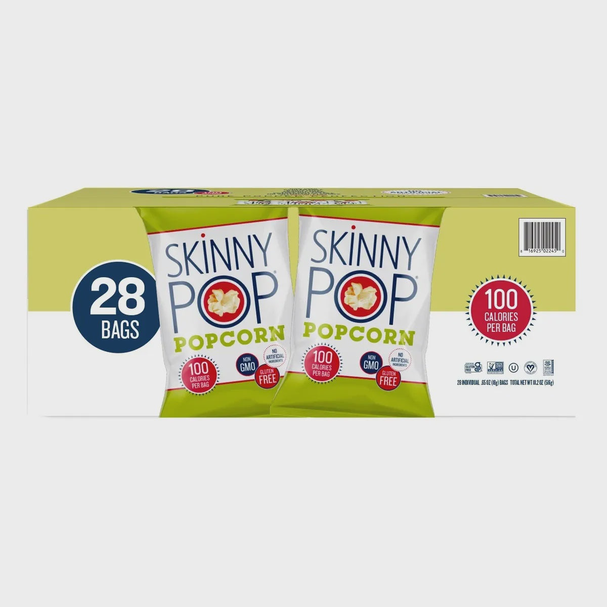Skinny Pop Popcorn Snack bags - 28 count