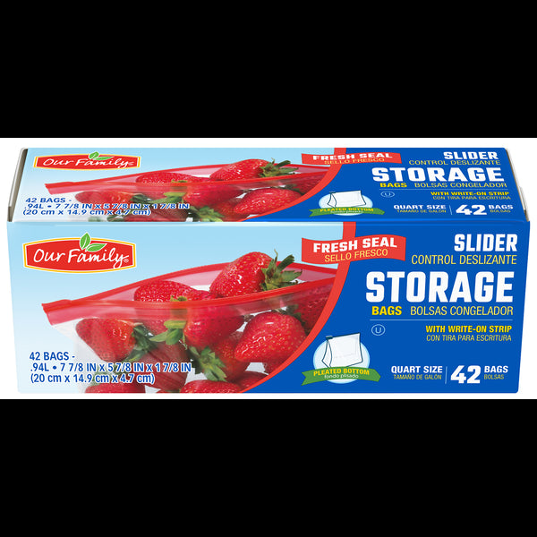 Our Family Storage Bags Quart Size 42ct